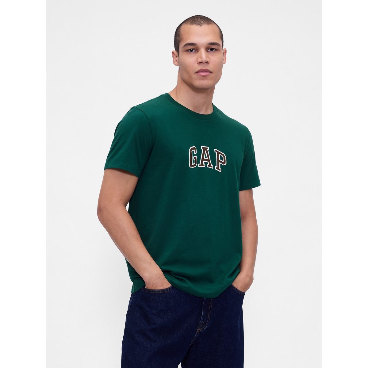 GAP - Polera Hombre Arch Logo Manga Corta Verde Gap