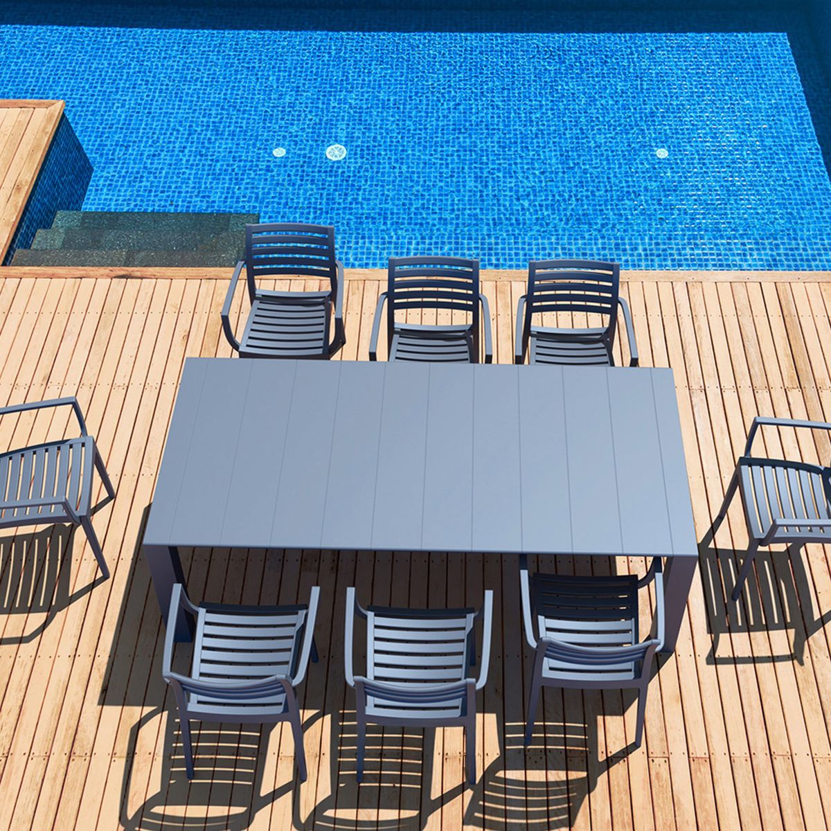DECO EXTERIOR - Mesa Terraza Vegas extensible 180-220 cm color Gris