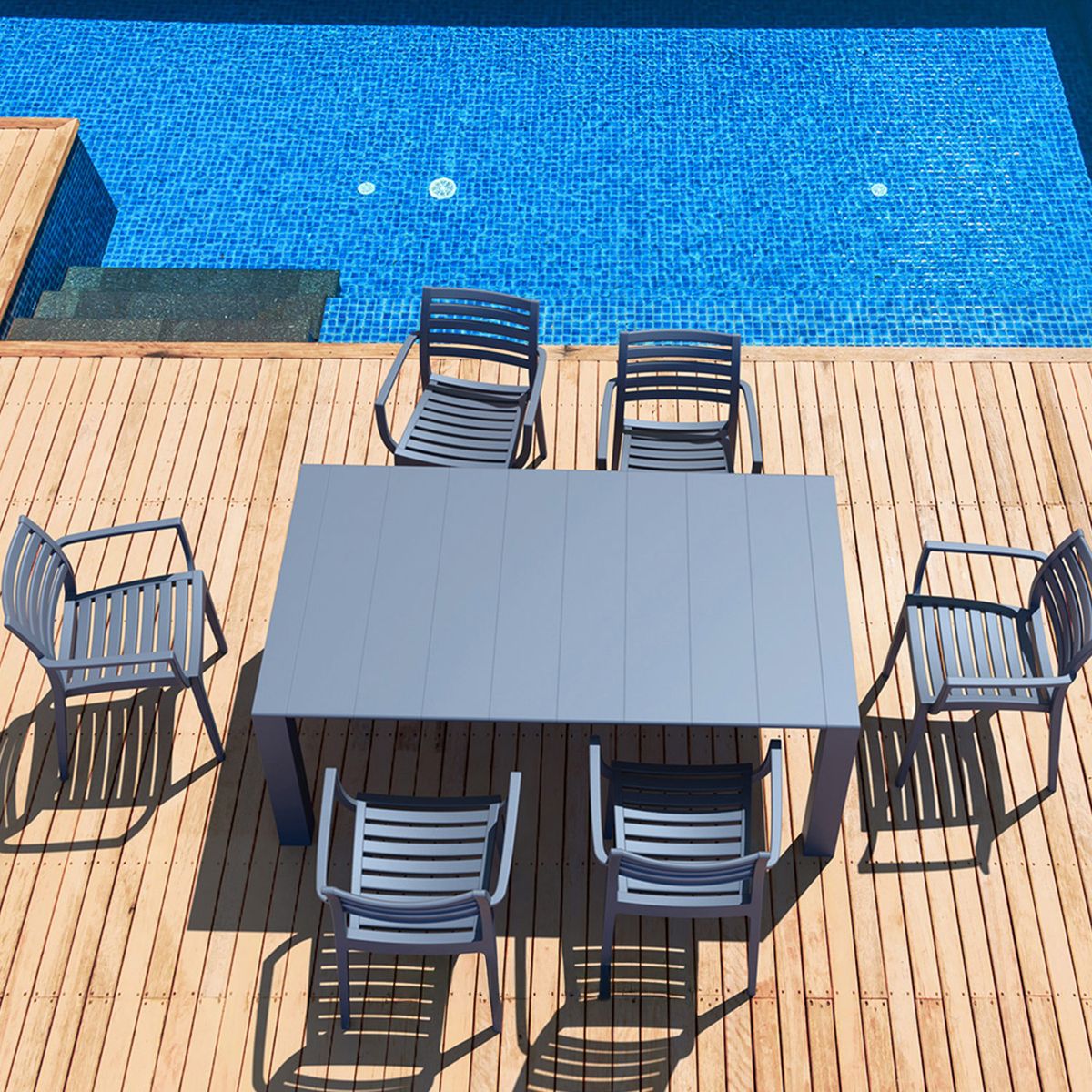 DECO EXTERIOR - Mesa Terraza Vegas extensible 180-220 cm color Gris
