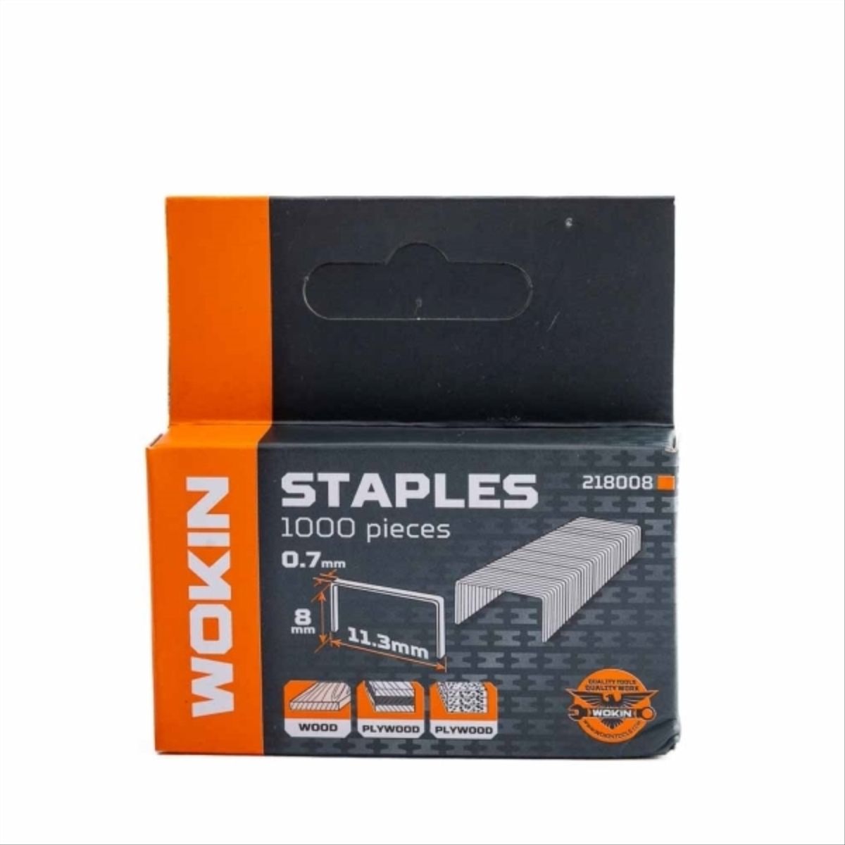 WOKIN - Corchete 1000 piezas 0.7x8x11.3mm