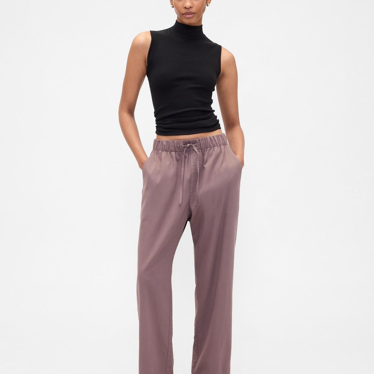 GAP - Pantalón Mujer Easy Twill Café Gap