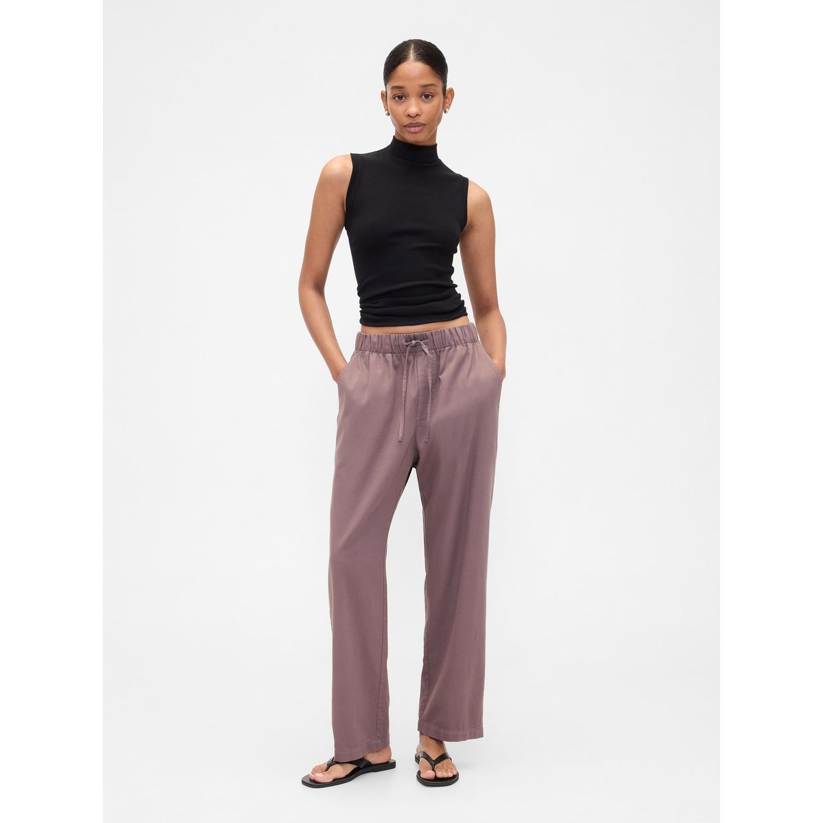 GAP - Pantalón Mujer Easy Twill Café Gap