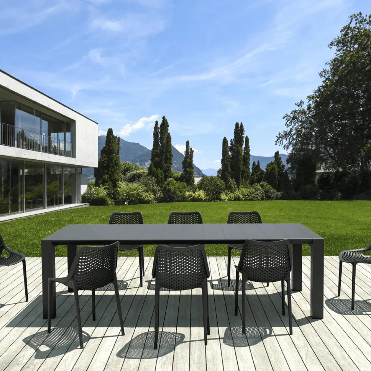 DECO EXTERIOR - Mesa Terraza Vegas extensible 180-220 cm color negra
