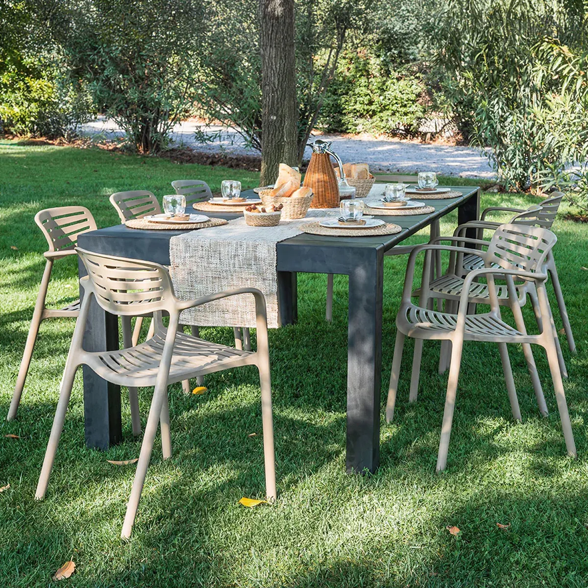 DECO EXTERIOR - Mesa Terraza Vegas extensible 180-220 cm color negra