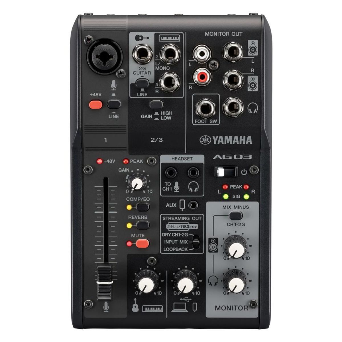 YAMAHA - Mixer para streaming Yamaha AG03 MK2 Black - Negro