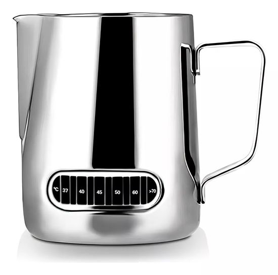 GENERICO Jarra espuma de leche con termómetro texturizar 21oz600ml plateado Chef Choice