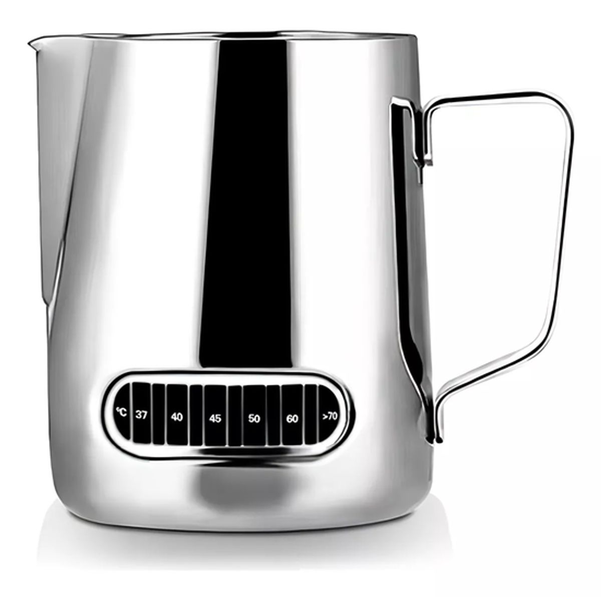 GENERICO - Jarra espuma de leche con termómetro texturizar 21oz600ml plateado Chef Choice
