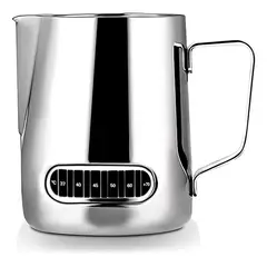 GENERICO - Jarra espuma de leche con termómetro texturizar 21oz600ml plateado Chef Choice