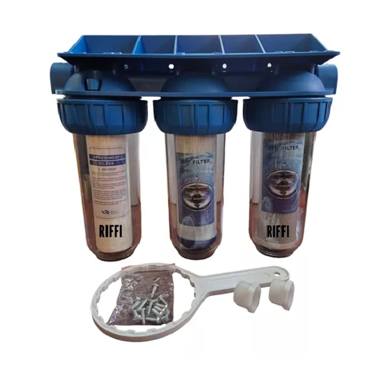 Filtro agua 3 etapas antisarro ablandador 10 pulgadas 5 micras, marca GENERICO - Foto Principal