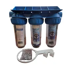 GENERICO - Filtro agua 3 etapas antisarro ablandador 10 pulgadas 5 micras