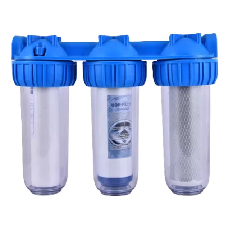 GENERICO - Filtro agua triple anti sarro ablandador 10 pulgadas azul