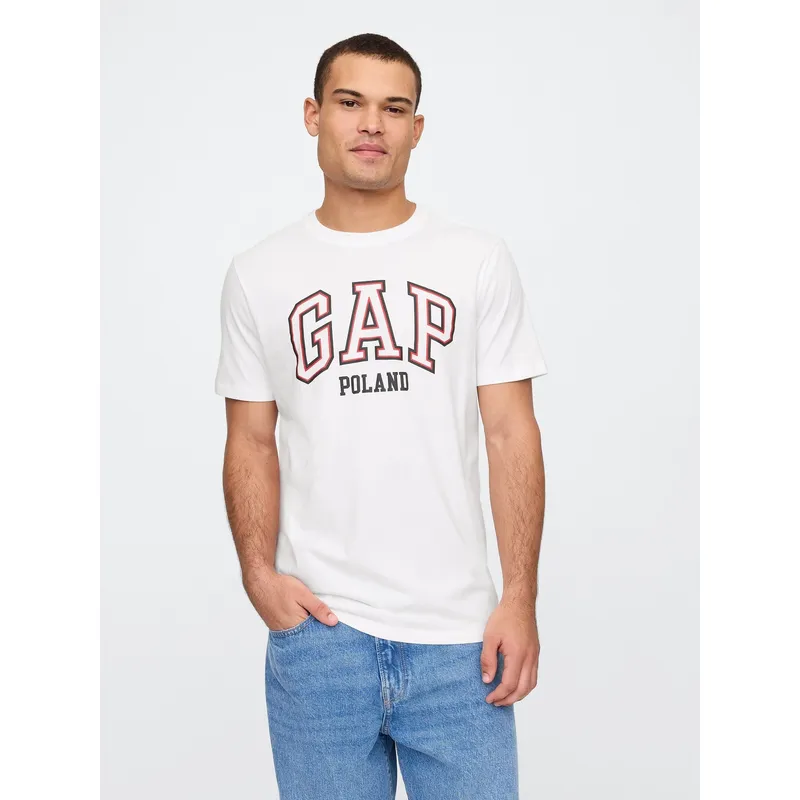 GAP - Polera Hombre Logo Poland Manga Corta Beige Gap