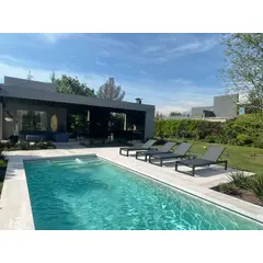 TT TODO TERRAZA BIEHL SANDOVAL - Reposera de terraza Negra estructura de aluminio Negra