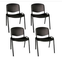 Pack 4 Sillas ISO Meeting Polipropileno Negro