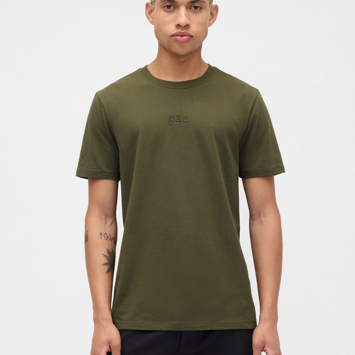 GAP - Polera Hombre Mini Logo Army V25 Manga Corta Verde Gap
