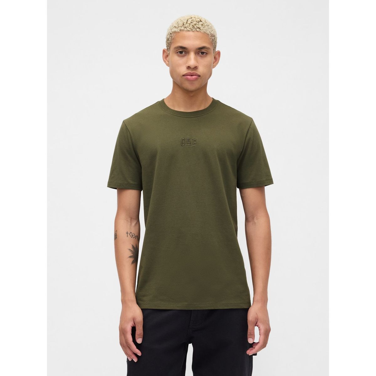 GAP - Polera Hombre Mini Logo Army V25 Manga Corta Verde Gap