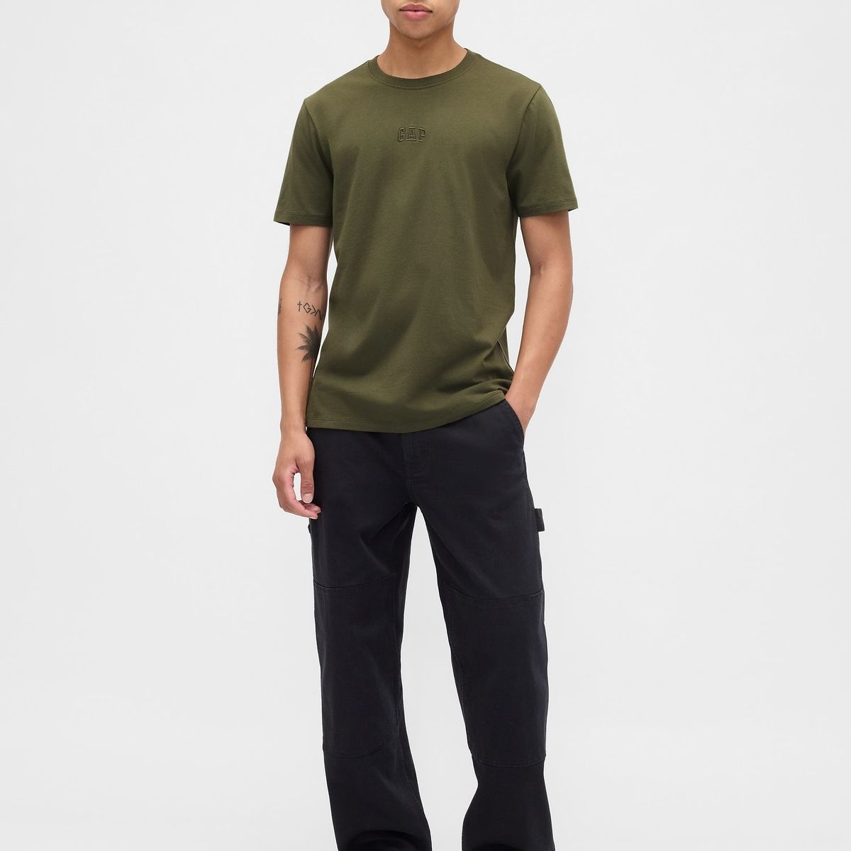 GAP - Polera Hombre Mini Logo Army V25 Manga Corta Verde Gap