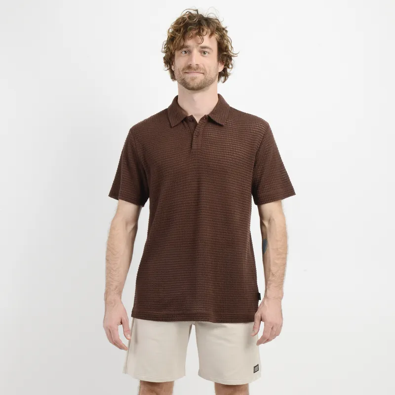 O'NEILL - POLERA TEJIDA MANGA CORTA GRAVEY CAFÉ