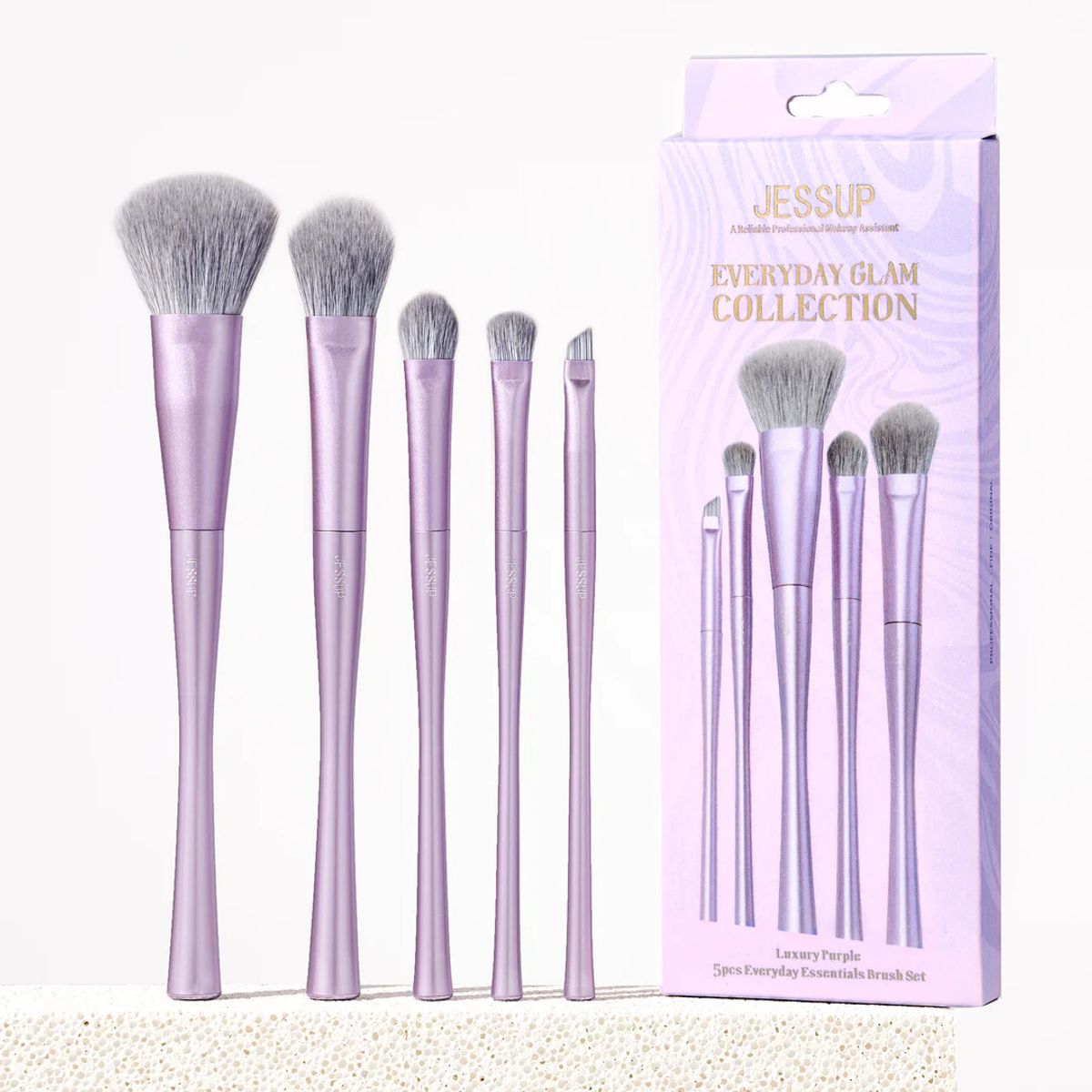 JESSUP BRUSHES - Luxury Purple Everyday Essentials Brochas 5pcs T-515 Jessup