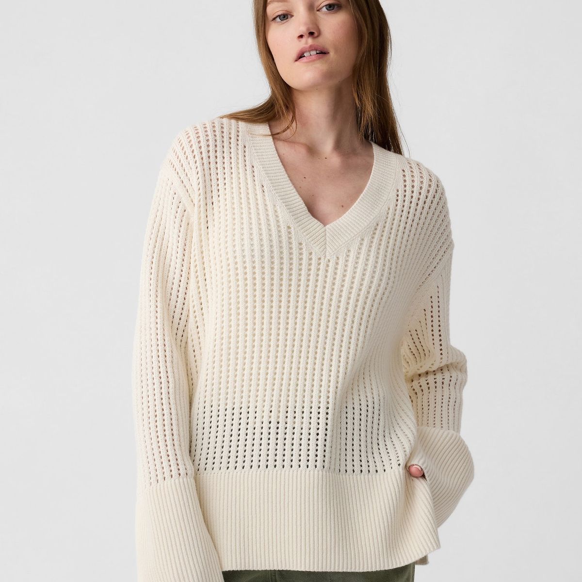 GAP - Chaleco Mujer Tejido Beige Gap