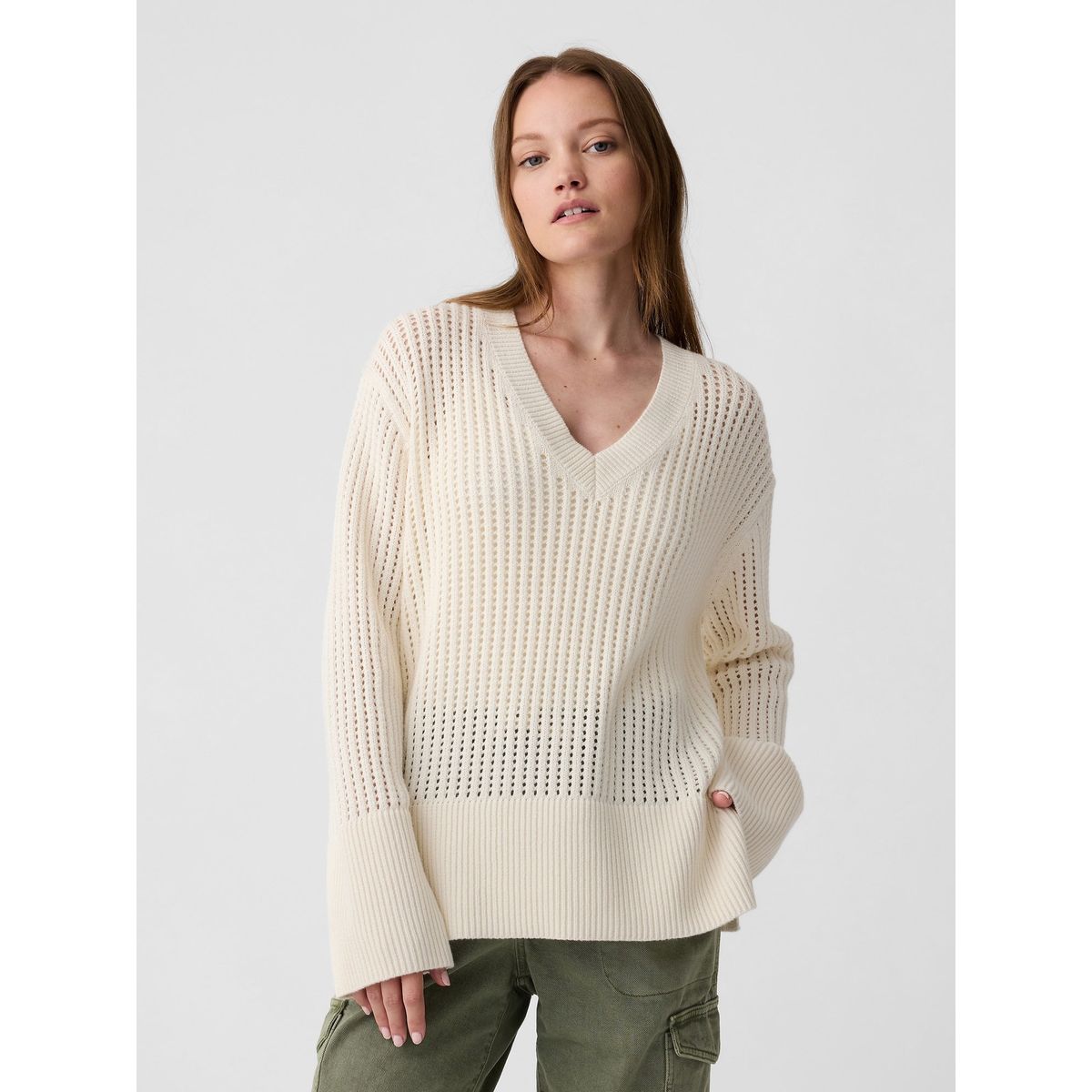 GAP - Chaleco Mujer Tejido Beige Gap