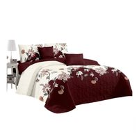 Cubrecama Quilt Verano 2 Plazas - Burdeo Crema Flabeladas KFL150