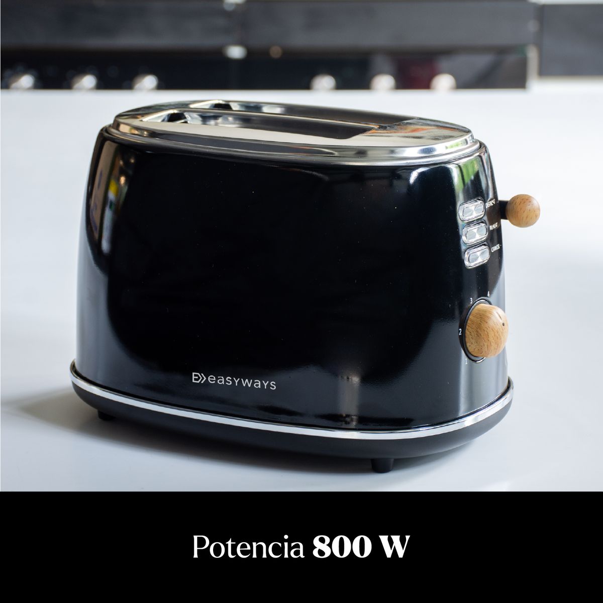 EASYWAYS - Tostador Desing 2 rebanadas Negro EasyWays