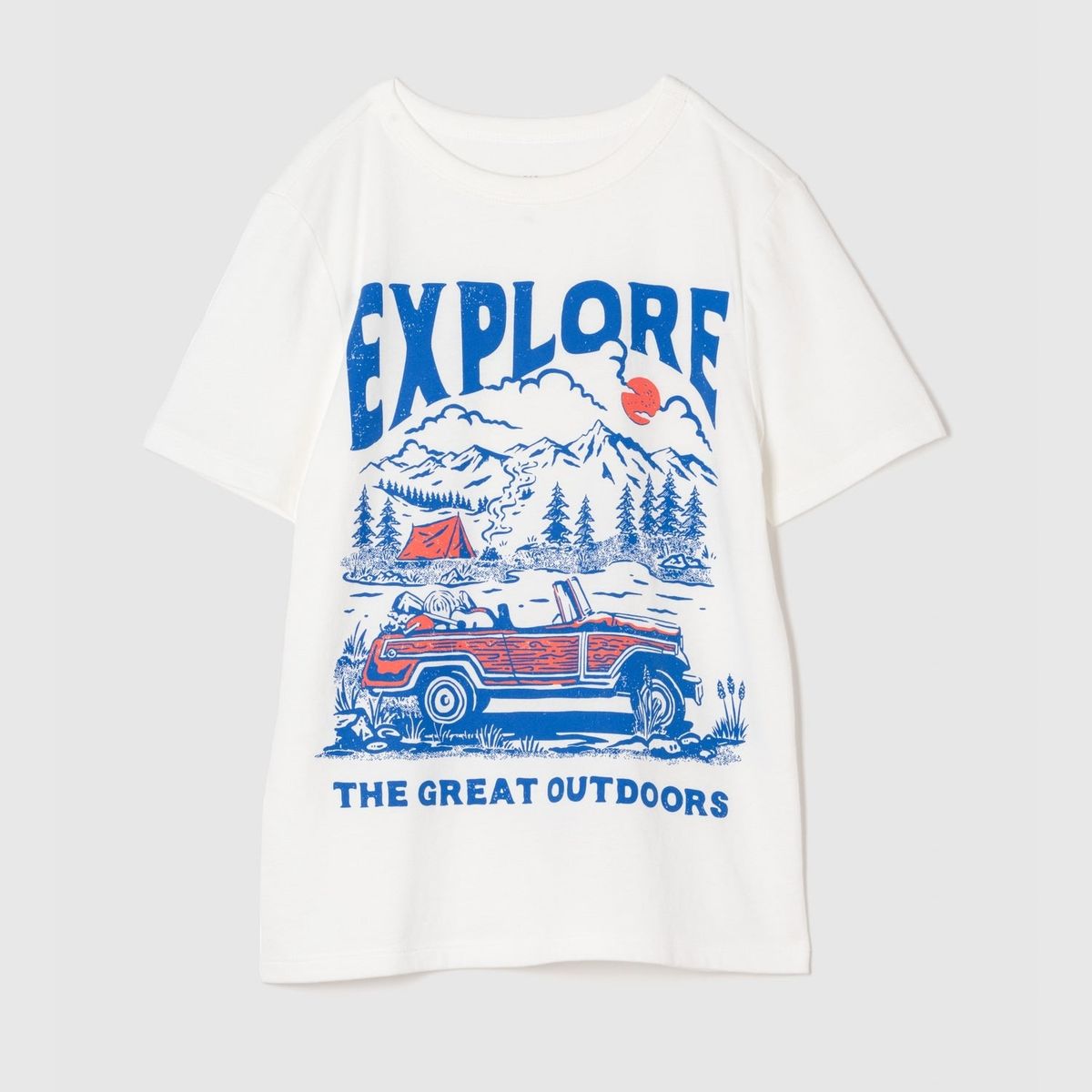 GAP - Polera Niño Explore Manga Corta Blanco Gap