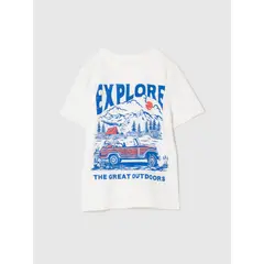 GAP - Polera Niño Explore Manga Corta Blanco