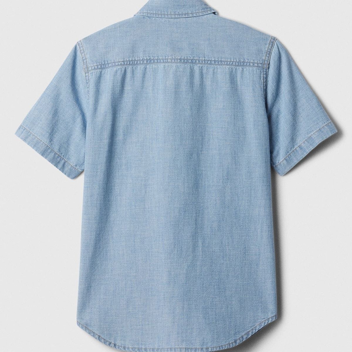 GAP - Camisa Niño Denim Manga Corta Celeste Gap