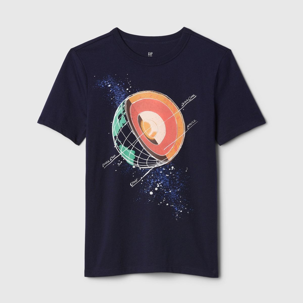 GAP - Polera Niño Gráfica Manga Corta Azul Marino Gap