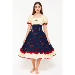 GENERICO - Vestido Huasa Competencia Mujer Cueca Azul Talla S