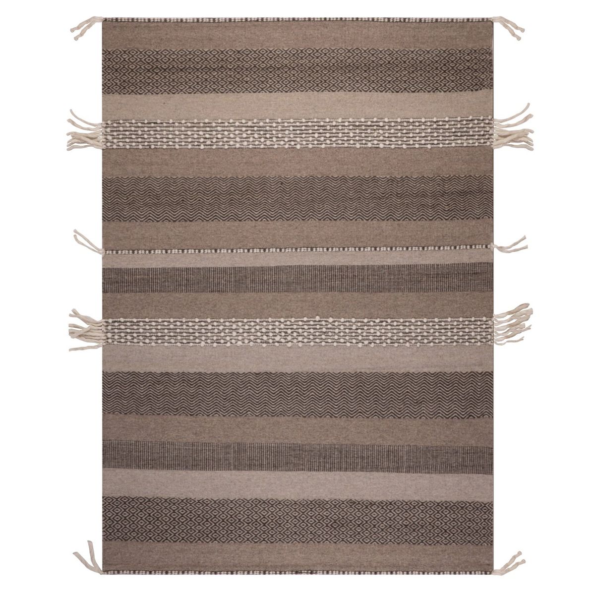 DIB - Alfombra Handwoven wool Tribal 240x340 Café