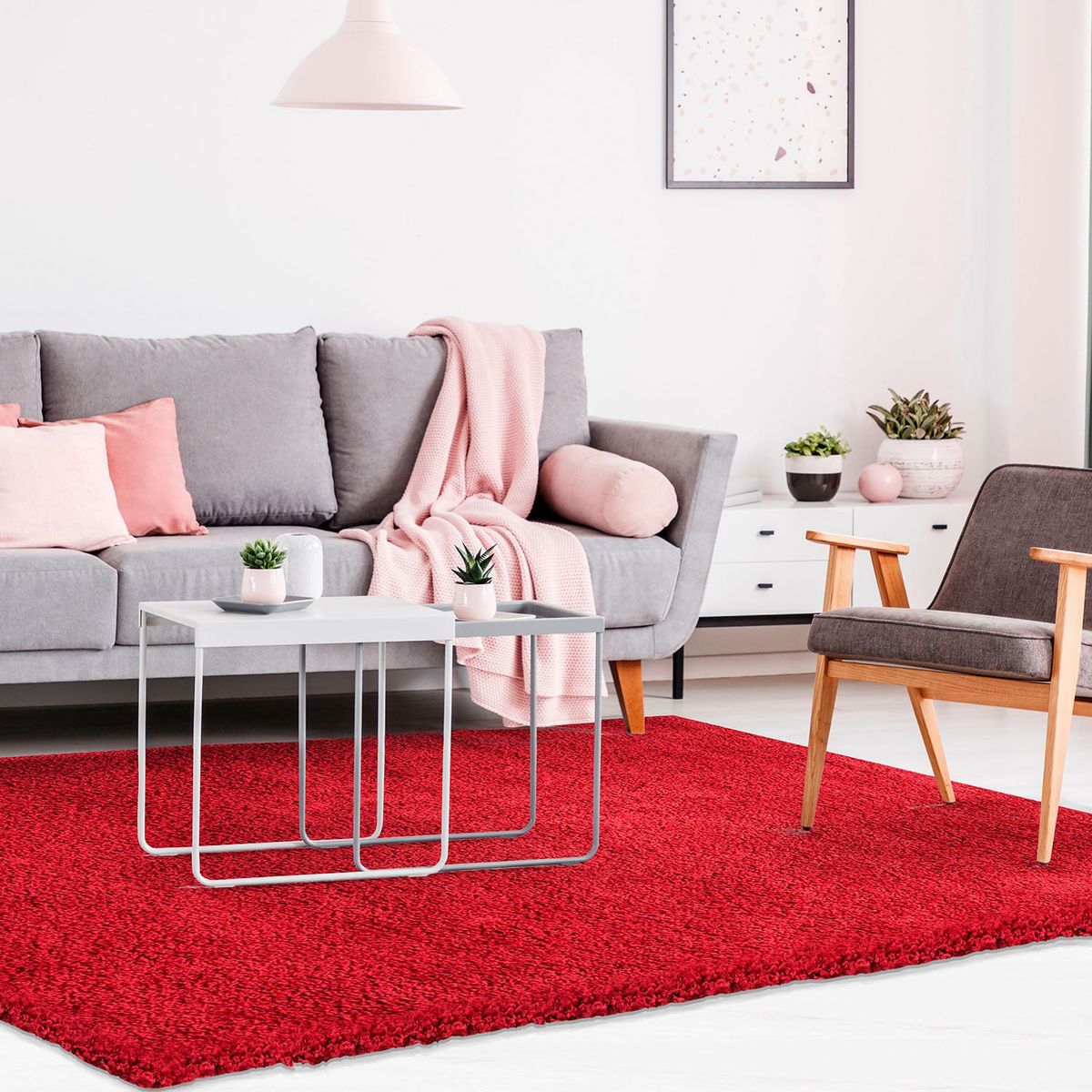 DIB - Alfombra Shaggy Colors 133X180 Rojo