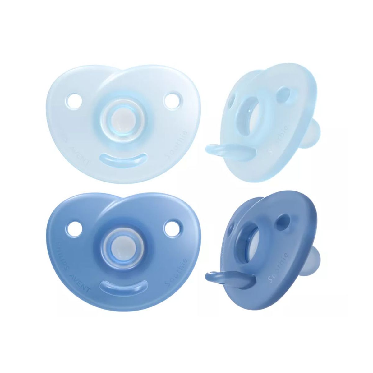 AVENT - Chupete Soothie 0-3m 2 Unidades Azul / Azul Claro Avent