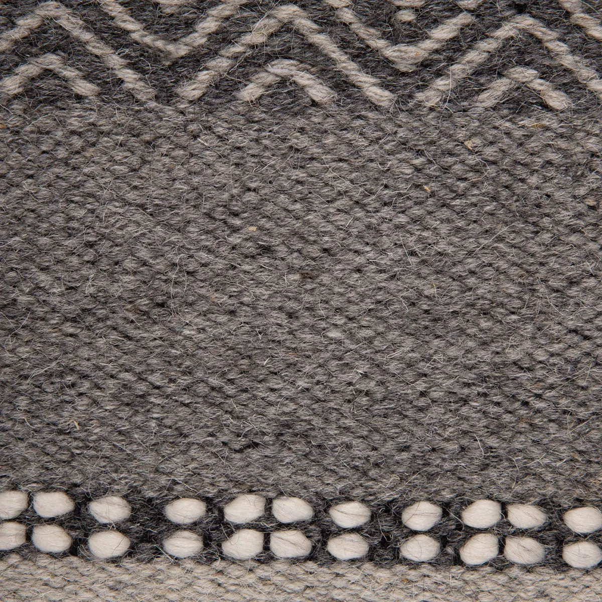 DIB - Alfombra Handwoven wool Tribal 190x290 Gris