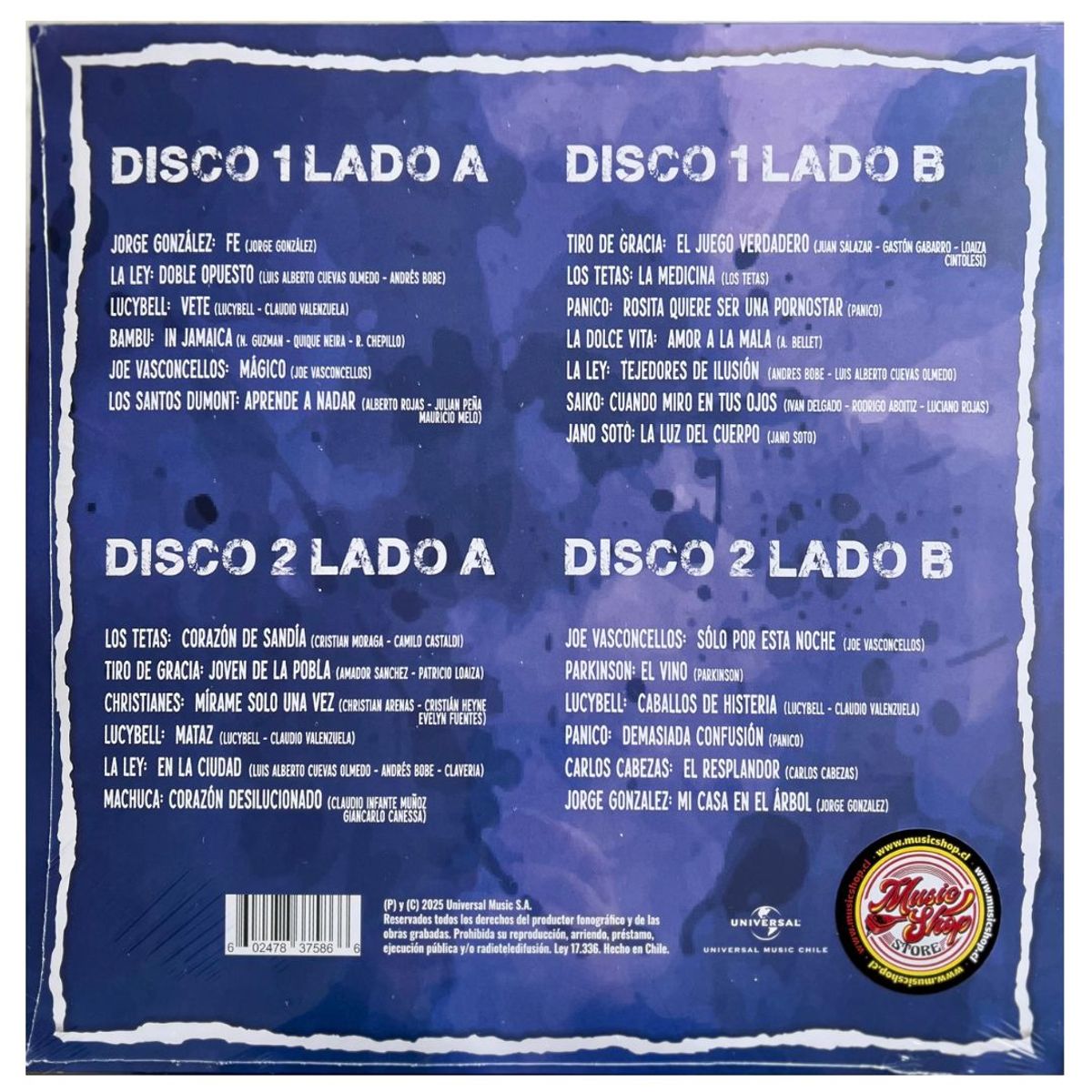 GENERICO - ROCK CHILENO DE LOS 90'S - VARIOS ARTISTAS (2LP) / VINILO