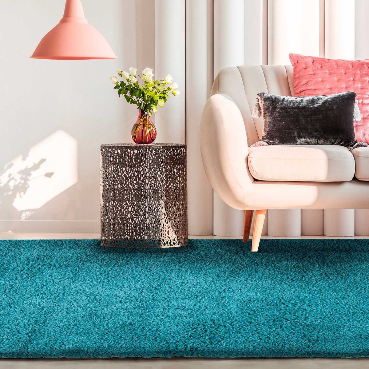 DIB - Alfombra Shaggy Colors 133X180 Turquesa