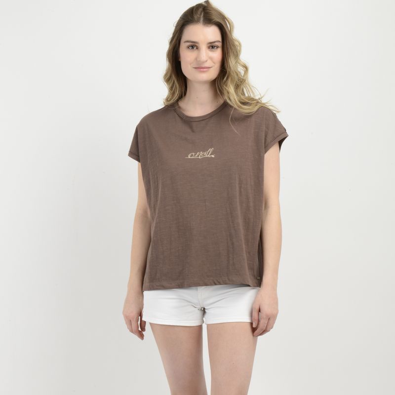 O'NEILL - POLERA MANGA CORTA ERIN CAFÉ