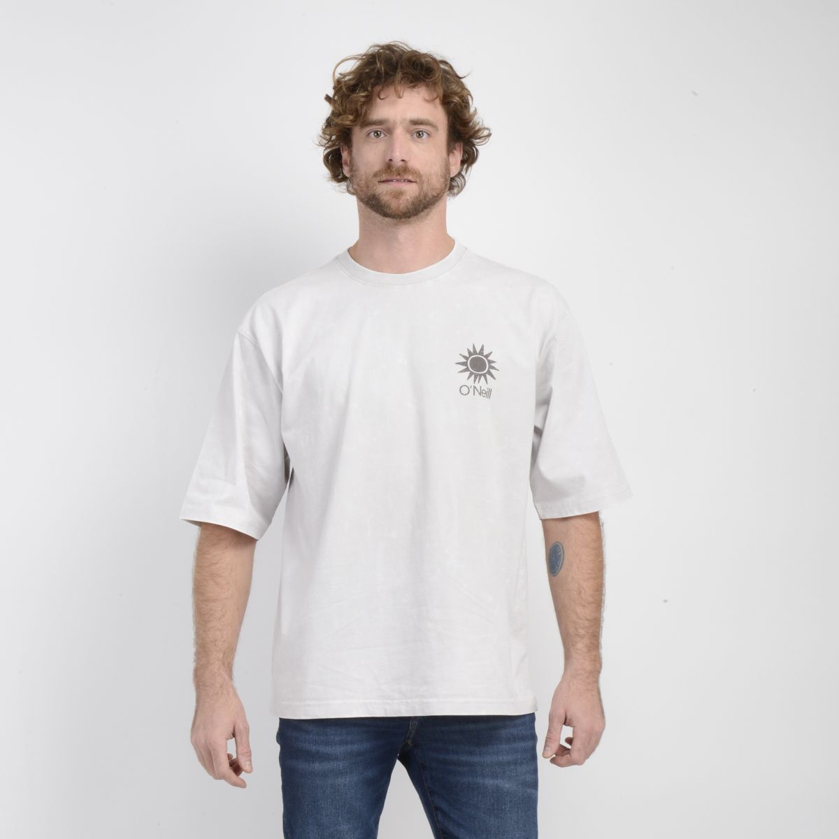 O'NEILL - POLERA MANGA CORTA OVERSIZE BLOCK BEIGE