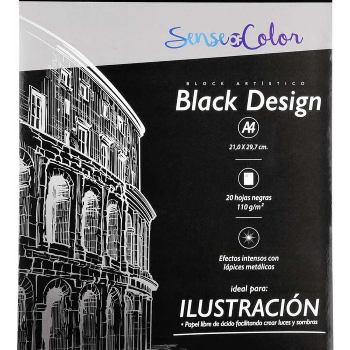 TORRE - Block Artístico Black A4 20h Negras Sense Of Color Torre