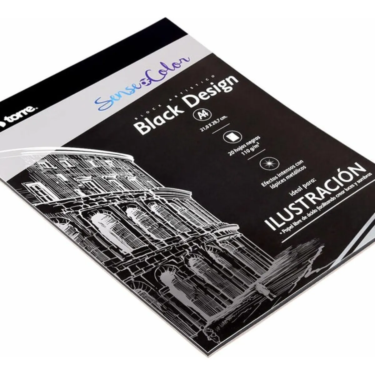 TORRE - Block Artístico Black A4 20h Negras Sense Of Color Torre