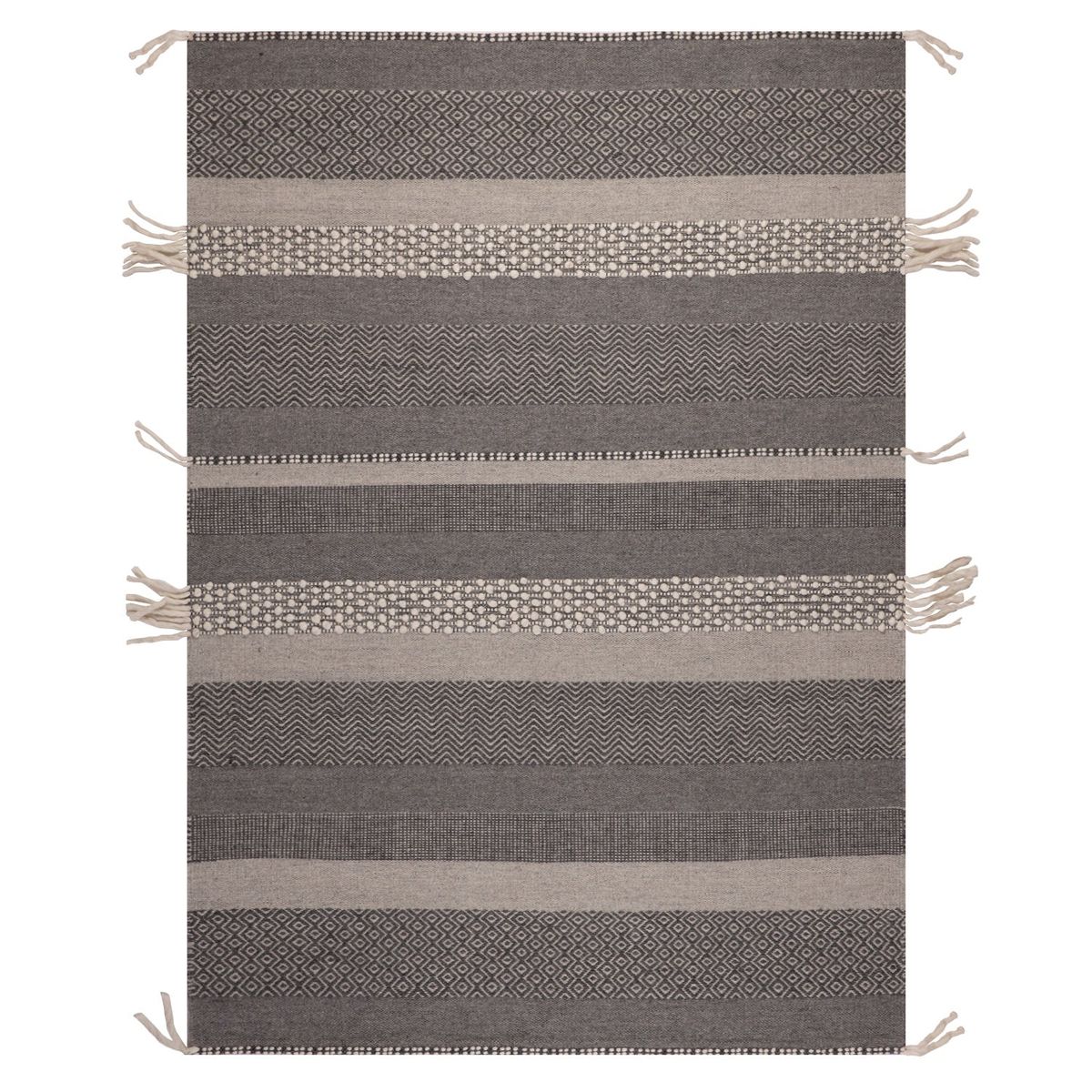 DIB - Alfombra Handwoven wool Tribal 240x340 Gris