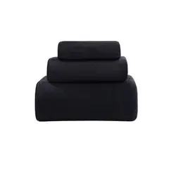 VISUALHEX LIMITADA - Pack 3 Toallas Baño De Cuerpo Pelo Y Cara Microfibra Negro