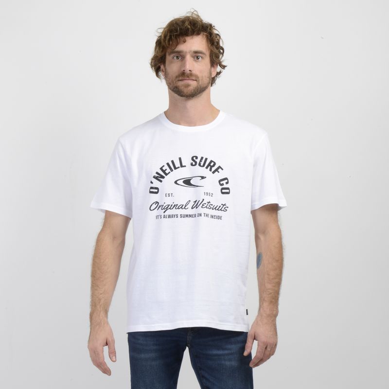 O'NEILL - POLERA MANGA CORTA SURF CO BLANCO