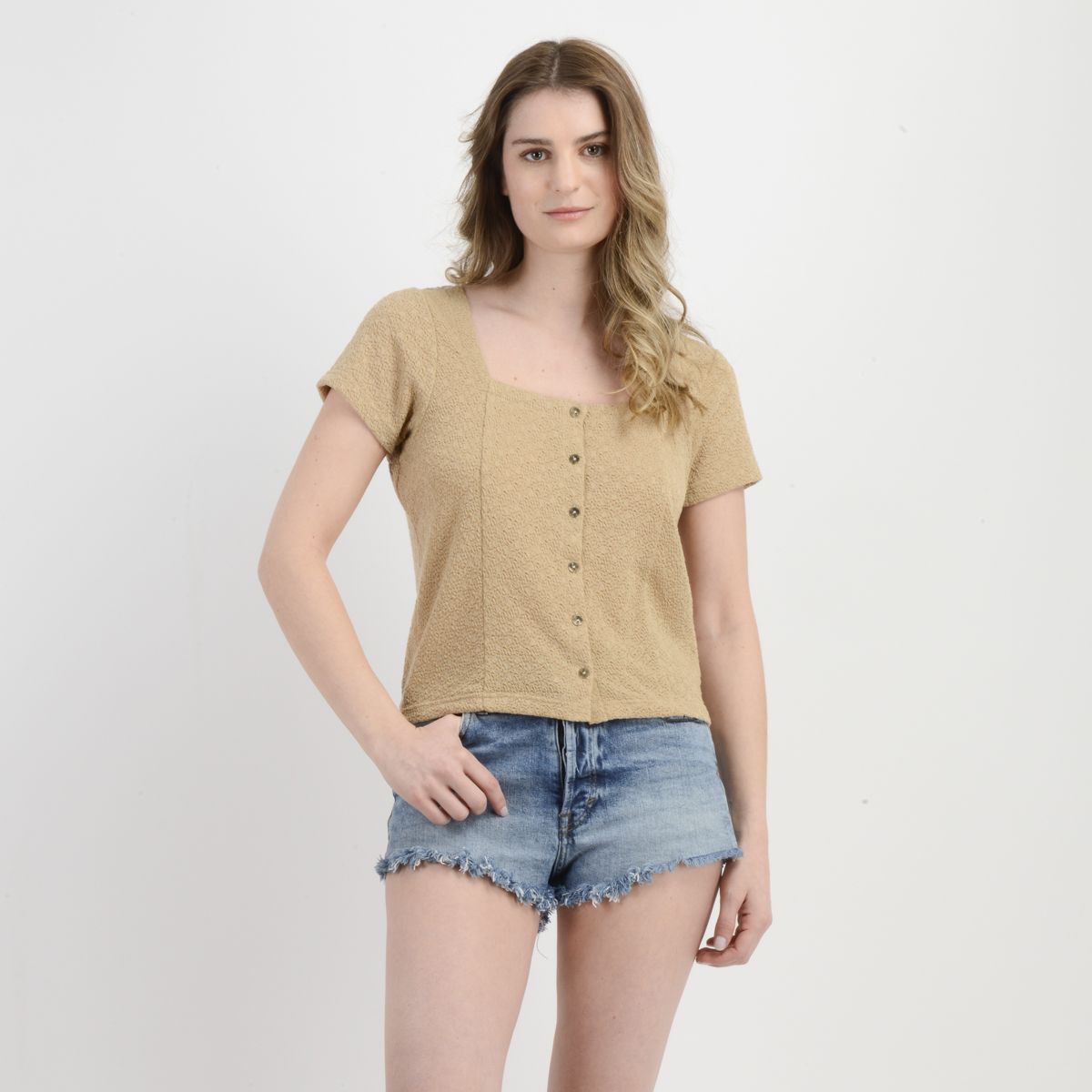 O'NEILL - POLERA MANGA CORTA JACKIE BEIGE