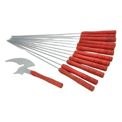 Imagen 2 del producto 24 Fierritos Anticucho Brocheta Pincho Acero 32 Cm Asado