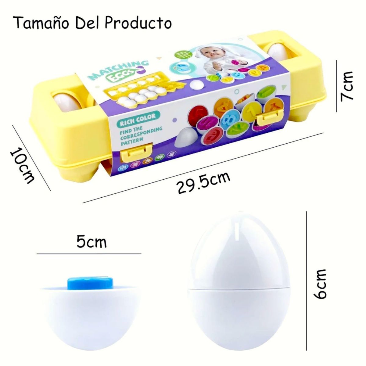 GENERICO - Juego De Aprendizas Educativo 12 Huevos Encajes