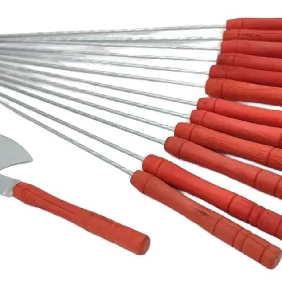 NO LOGO - 24 Fierritos Anticucho Brocheta Pincho Acero 32 Cm Asado