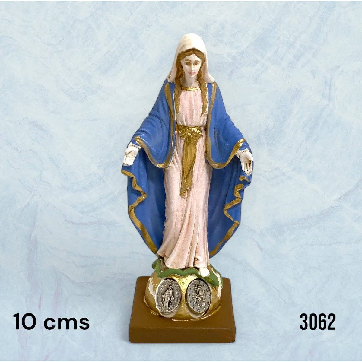 GENERICO - Estatua Italiana de la Virgen Milagrosa en resina de 12 cm.
